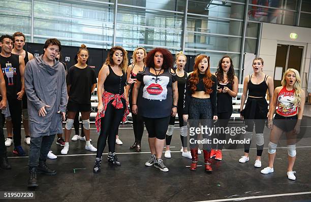 Casey Donovan performs during rehearsals for We Will Rock You on April 7, 2016 in Sydney, Australia.
