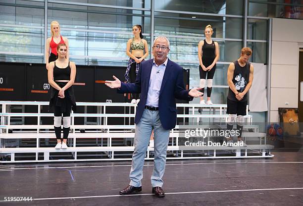 Ben Elton addresses media during rehearsals for We Will Rock You on April 7, 2016 in Sydney, Australia.