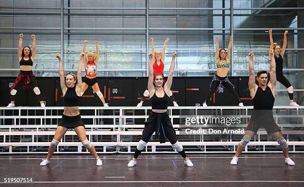 Performers go through their routines during rehearsals for We Will Rock You on April 7, 2016 in Sydney, Australia.