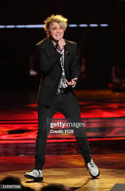 Contestant Dalton Rapattoni performs onstage at FOX's American Idol Season 15 on April 6, 2016 at the Dolby Theatre in Hollywood, California.