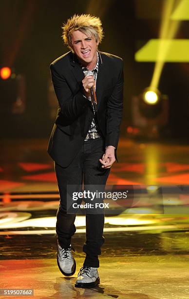 Contestant Dalton Rapattoni performs onstage at FOX's American Idol Season 15 on April 6, 2016 at the Dolby Theatre in Hollywood, California.