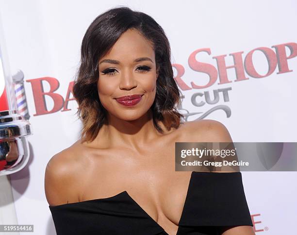 Sarah-Jane Crawford arrives at the premiere of New Line Cinema's "Barbershop: The Next Cut" at TCL Chinese Theatre on April 6, 2016 in Hollywood,...