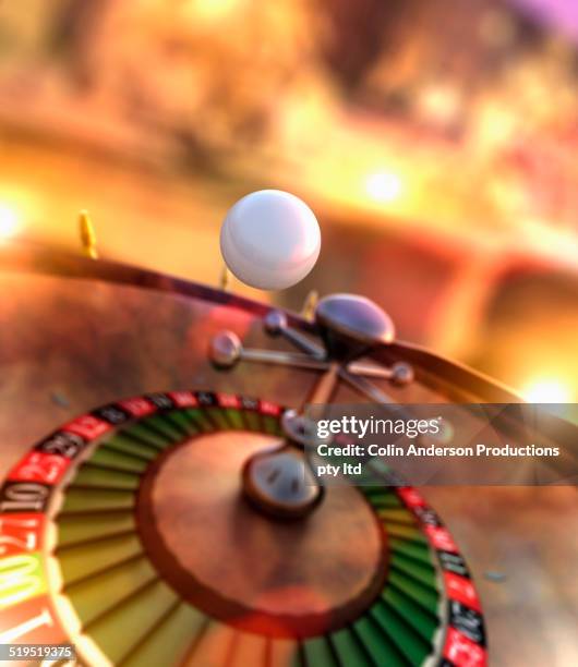 ball bouncing on roulette wheel - roleta, jogos - fotografias e filmes do acervo