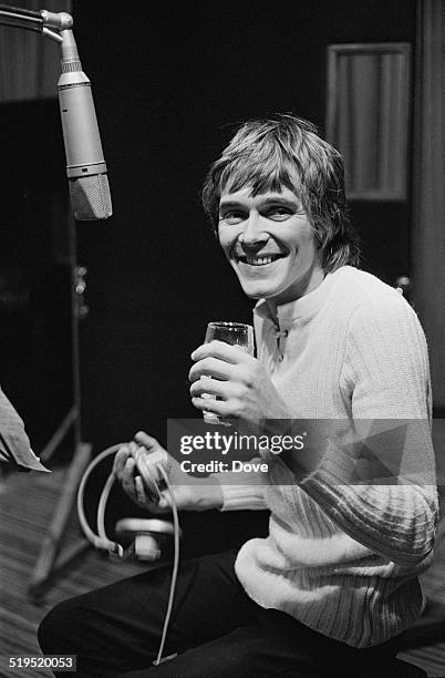 English pop singer Billy Fury in a recording studio, 5th March 1972.