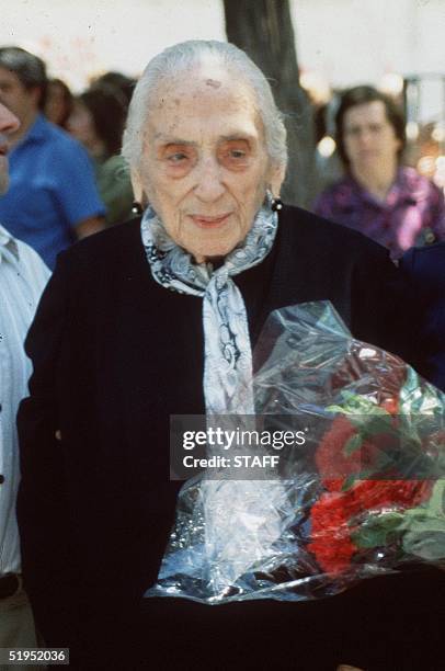 Spanish Dolores Ibarruri, known as la Pasionaria during a campaign meeting of general election, 10 June 1986. She became a member of the Central...