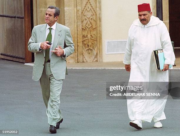 Morocco's Minister of State for the Interior Driss Basri leaves the office of Prime Minister Abderrahmane Youssoufi in Rabat 07 July 1999. Basri was...