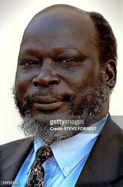 Pix taken 16 November 1999 in Asmara. Dr John Garang, Chairman and commander-in-chief of the Sudan People's Liberation Movement/Army in Asmara for...