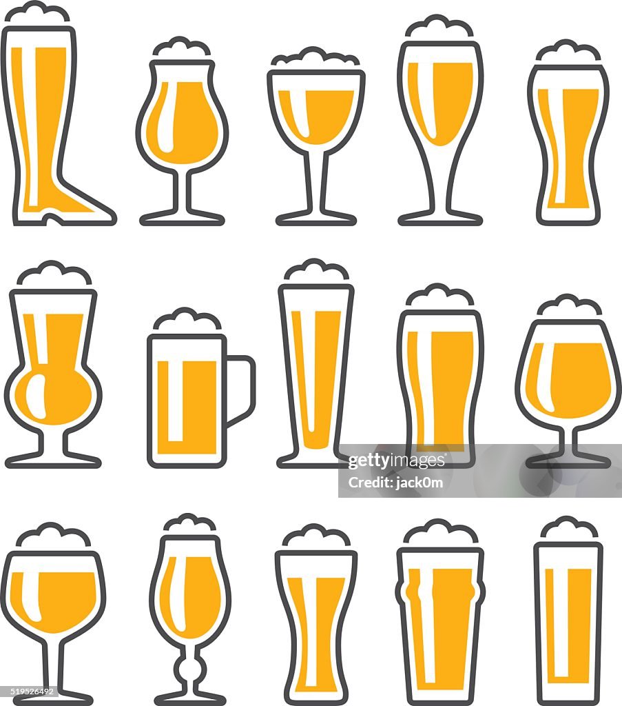 Beer Glasses Icon Set