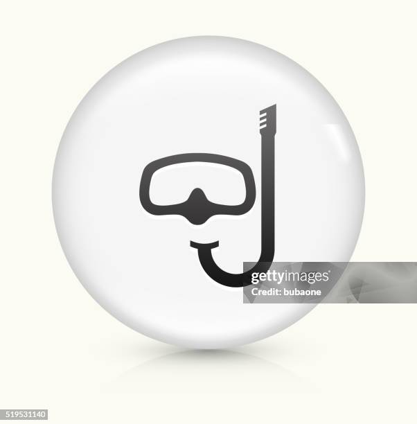 snorkeling icon on white round vector button - breathing exercise stock illustrations