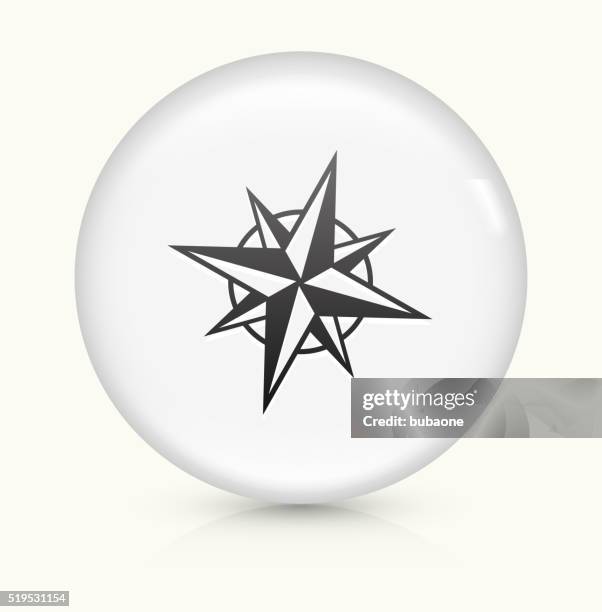 compass icon on white round vector button - compass white background stock illustrations
