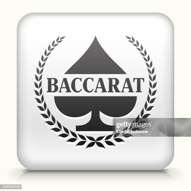 square button with baccarat royalty free vector art - baccarat table stock illustrations