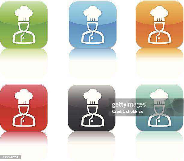 chef app icons - foodie stock illustrations