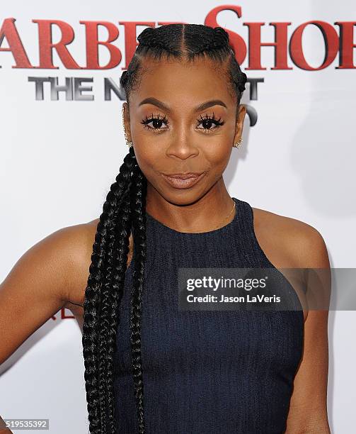 Actress Bresha Webb attends the premiere of "Barbershop: The Next Cut" at TCL Chinese Theatre on April 6, 2016 in Hollywood, California.