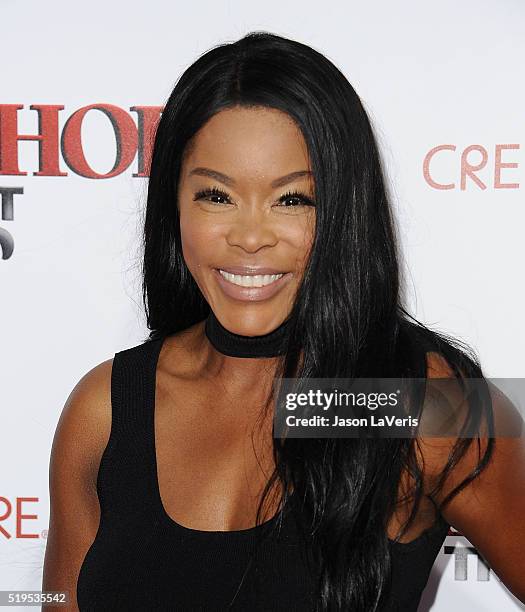 Actress Golden Brooks attends the premiere of "Barbershop: The Next Cut" at TCL Chinese Theatre on April 6, 2016 in Hollywood, California.