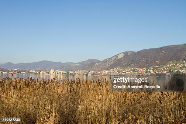 landscape of iseo lake - sarnico stock pictures, royalty-free photos & images