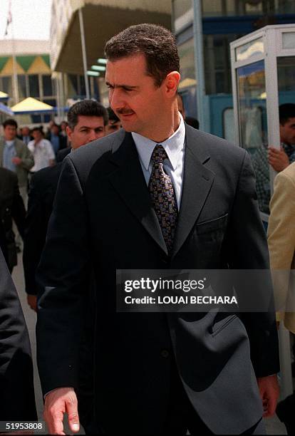 Picture dated April 1999 shows Bashar, son of late Syrian President Hafez al-Assad, in Damascus. The 34-year-old heir apparent was named chief of...