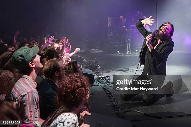 Father John Misty performs on stage at The Paramount Theater on April 6, 2016 in Seattle, Washington.