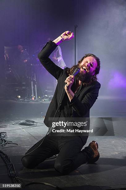 Father John Misty performs on stage at The Paramount Theater on April 6, 2016 in Seattle, Washington.