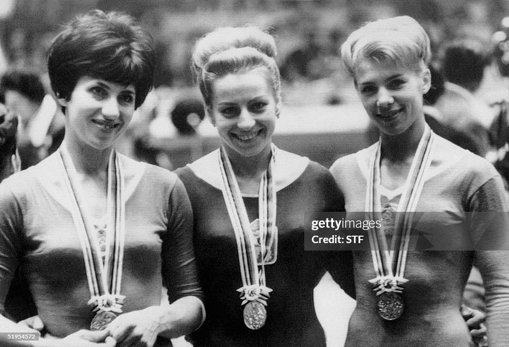 Czech gymnast Vera Caslavska, winner of the gold m