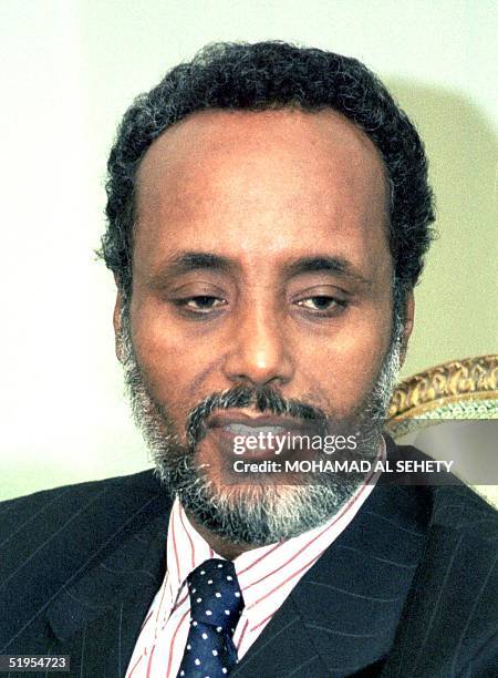 Somalia's newly elected President Abdulkassim Salat Hassan poses for a picture after a meeting with Egyptian Foreign Minister Amr Mussa in Cairo 04...