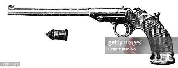 pistol - early american western art stock illustrations