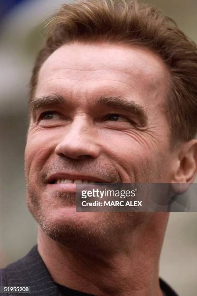 Portrait of American actor Arnold Schwarzenegger taken 04 December 2000 in Madrid during a promotion tour of his last movie "The 6th Day".Portrait de...