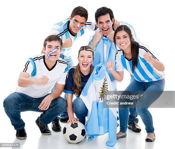 , los fanáticos del fútbol de argentina aclamando - futbol argentino fotografías e imágenes de stock