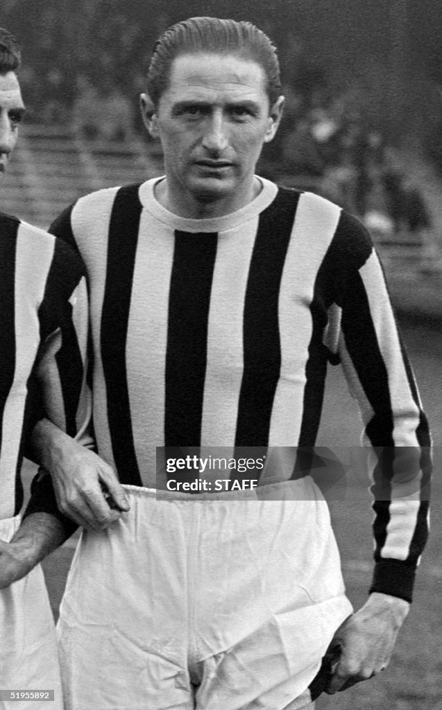 Portrait of Juventus Turin's forward Silvio Piola
