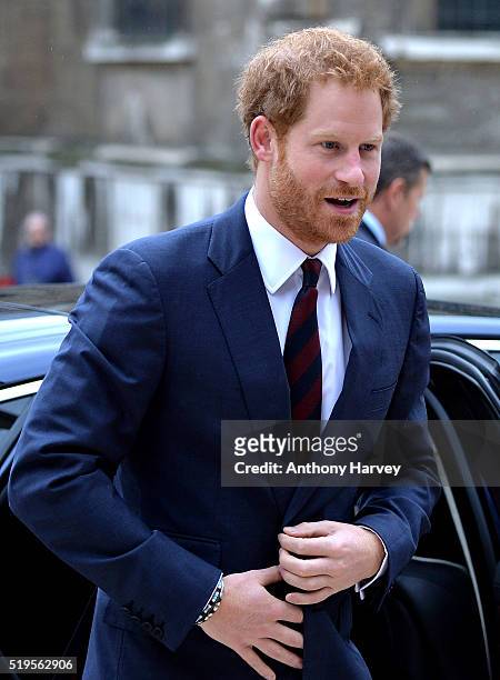 Prince Harry attends The Lord Mayor's Big Curry lunch at The Guildhall on April 7, 2016 in London, England.