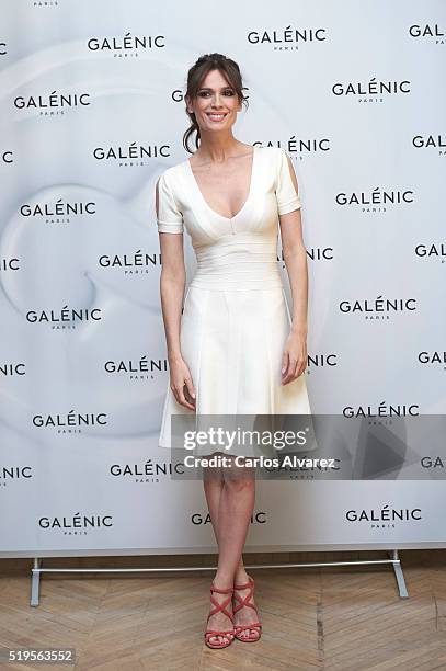 Spanish model Mar Saura presents "Galenic" new collection at the French Embassy on April 7, 2016 in Madrid, Spain.