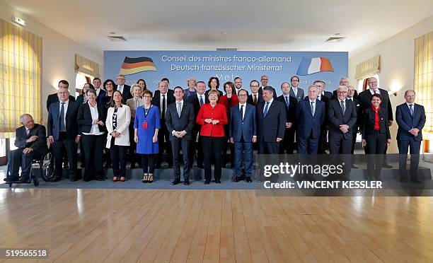 German Chancellor Angela Merkel, French President Francois Hollande, French Prime Minister Manuel Valls and German Vice Chancellor and Economy...