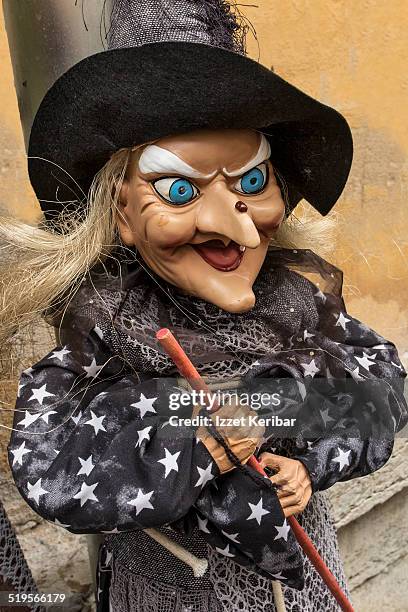 antique puppett hung on a wall  at tallinn - puppet stock pictures, royalty-free photos & images