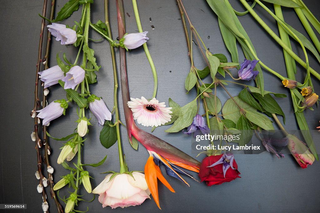 A variety of beautiful flowers on a table