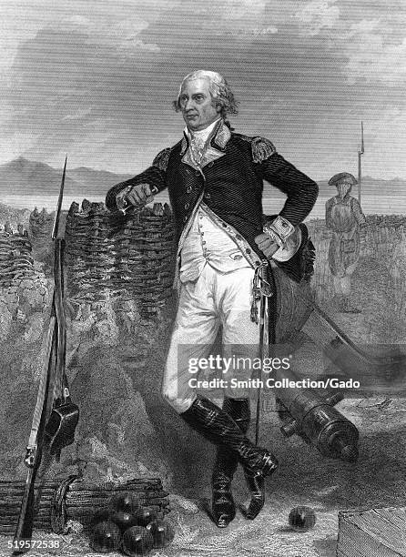 An engraving from a portrait of George Clinton. He was an American politician and soldier who is considered one of the Founding Fathers of the United...