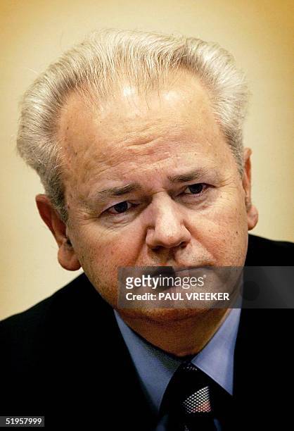 Former Yugoslav President Slobodan Milosevic appears for the fourth time before the court of the International Criminal Tribunal for the former...