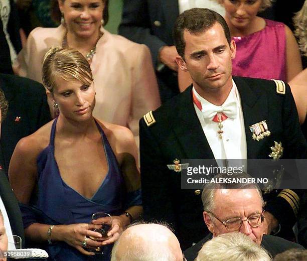 File picture dated 25 August 2001 of Spanish Prince Felipe and his then girlfriend, Norwegian model Eva Sannum . The 33-year-old heir to the Spanish...