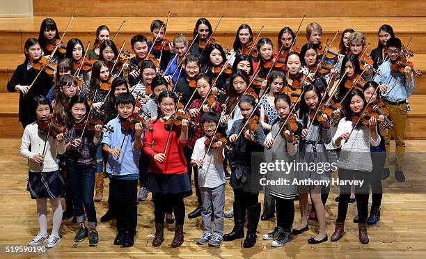 Young violin prodigies compete in the Menuhin competition at Royal Academy of Music on April 7, 2016 in London, England.