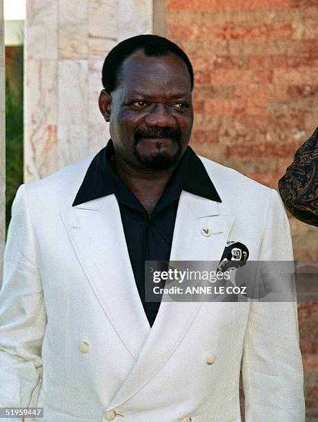 Jonas Savimbi, the Angolan President of the rebel "National Union for the Total Independence of Angola" , poses for the picture during peace talks...