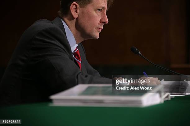 Director of the Consumer Financial Protection Bureau Richard Cordray testifies during a hearing before the Senate Banking, Housing and Urban Affairs...