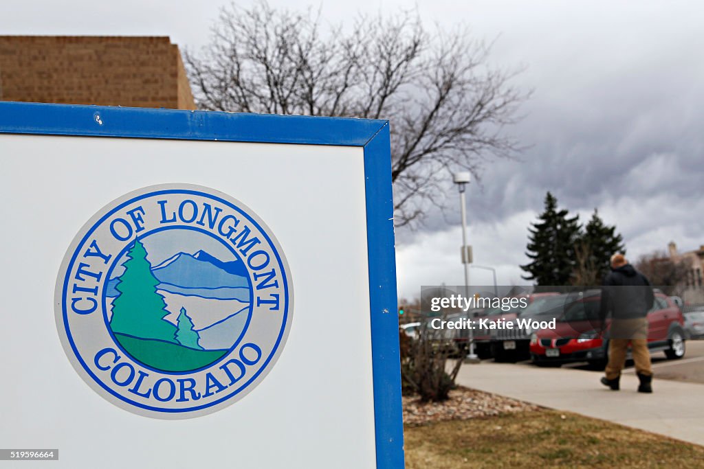 Longmont Lettering City of Longmont sign outside the public library in Longmont,... News ...