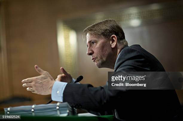Richard Cordray, director of the Consumer Financial Protection Bureau , speaks during a Senate Banking Committee hearing in Washington, D.C., U.S.,...