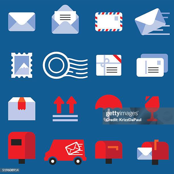 mail icons - mailbox illustration stock illustrations