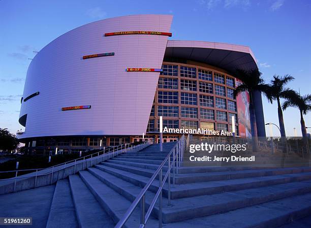 Exterior view of American Airlines Arena on December 14, 2004 in Miami, Florida. American Airlines Arena is home of the NBA Miami Heat.