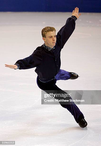 Timothy Goebel lands a jump while competing in the men's short program during the State Farm U.S. Figure Skating Championships at the Rose Garden on...