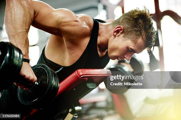 keep calm and build muscles - man sweating bildbanksfoton och bilder