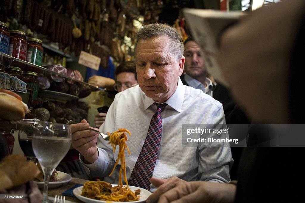 Presidential Candidate John Kasich Makes New York Campaign Stops