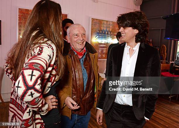 Catherine Bailey, David Bailey and Fenton Bailey attend a private view of "Fentoscope: Camera Shy" presented by Fenton Bailey and supported by...