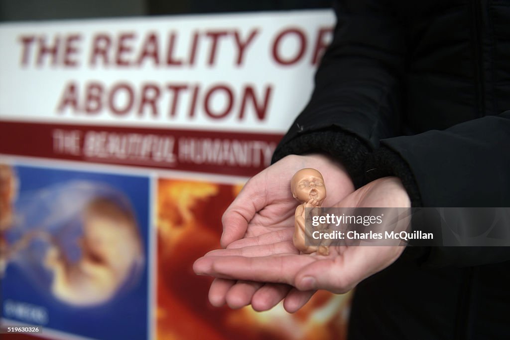 Pro Life Campaigners Rally Outisde The Marie Stopes Clinic In Belfast