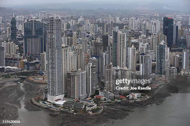 Part of the Panama City skyline is seen as revelations about the law firm Mossack Fonseca & Co continue to play out around the world on April 7, 2016...