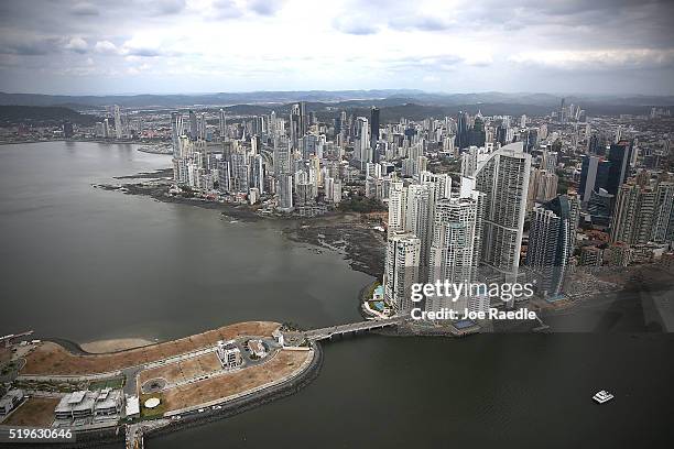 Part of the Panama City skyline is seen as revelations about the law firm Mossack Fonseca & Co continue to play out around the world on April 7, 2016...